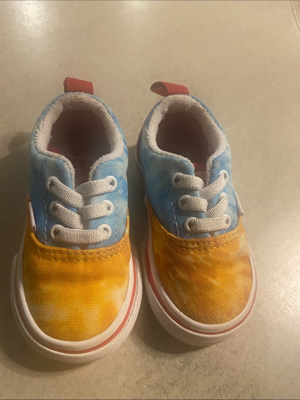 Vans Kids Tie-Dye Canvas Sneakers - Yellow & Blue uc size 4